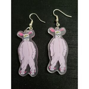 A Christmas Story Ralphie in Pink Bunny Pajamas acrylic earrings